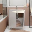 Pack Meuble Salle de Bains 60 cm Laqué Blanc, 2 portes avec Vasque Céramique - XENOS-1