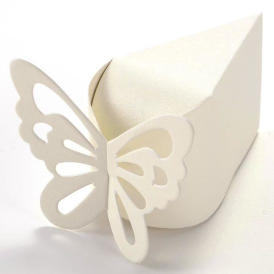 50 Anneaux De Serviette Papillon Blancs Pour Mariage, Anniversaire, Décoration De Table – Lot économique