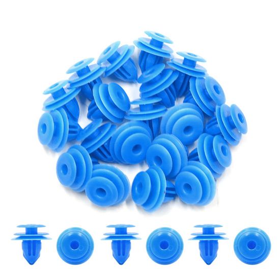 50 Agrafes Rivet Noir Pour Voiture - Plastique, 5x9x11mm, Fixation Pare-choses Et Habillage