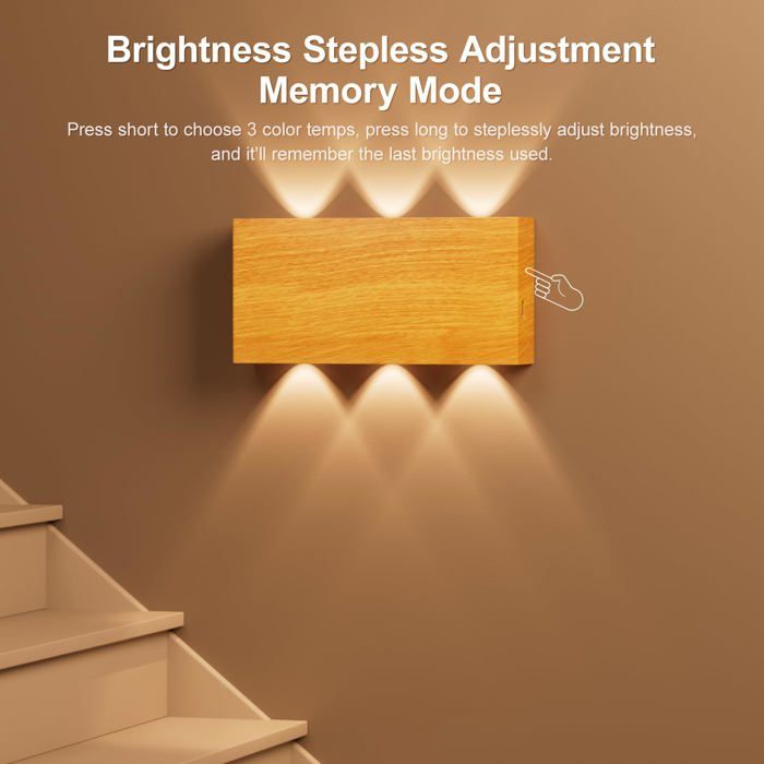 Applique Murale LED Sans Fil Avec Télécommande, Lampe De Chevet Rechargeable Intensite Variable Changement De Couleur Rvb 3000k 6000k Avec Ampoule 96702484