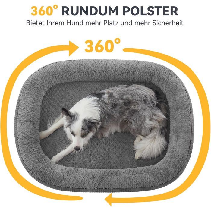 Panier Pour Chien Orthopédique GWFBLID - Coussin Moelleux à Bords Rehaussés, Housse Lavable, Antidérapant