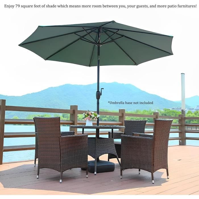 Toile De Rechange Parasol Carré 300x300 Cm - Housse Remplacement Parapluie Offset - Khaki