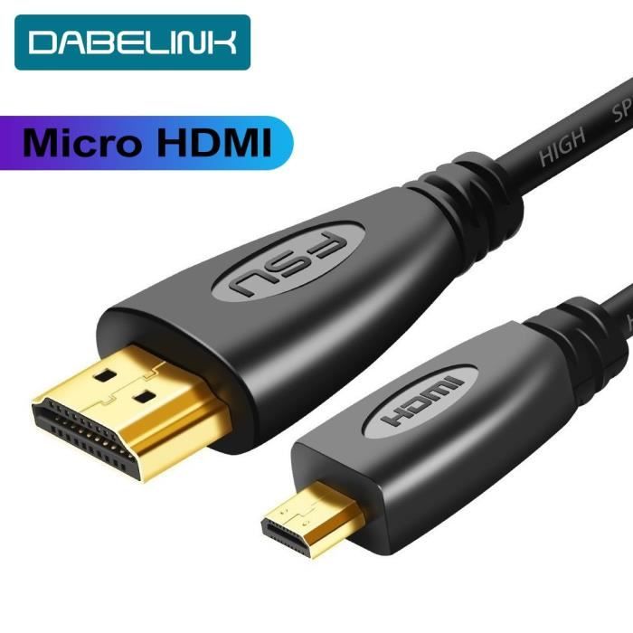 Woxter Câble HDMI vers Micro HDMI - 1.5 Mètre - Noir - Prix pas cher