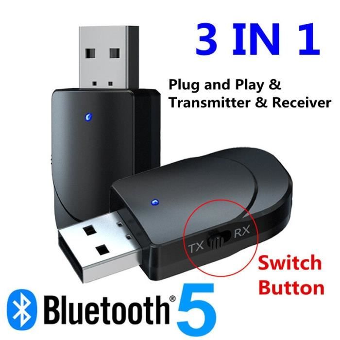 Audio Transmetteur Récepteur Bluetooth 5.0 USB Dongle Stéréo