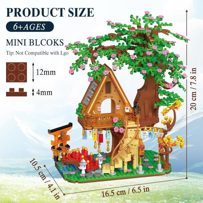 Kit De Mini-Blocs Street View Japonais, 379 Pièces Modulaire Maison
