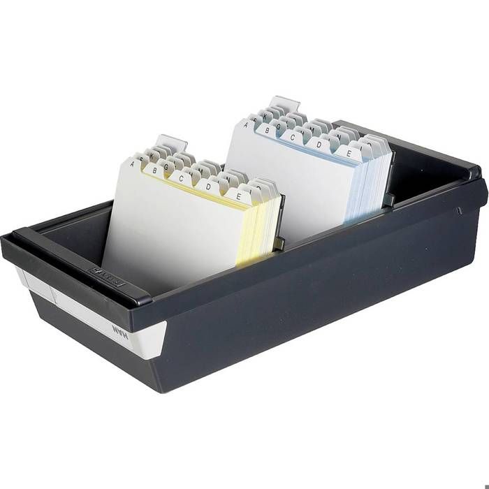 Boîte à Fiches Éducative Noire Avec 280 Fiches Multicolores - Kit Complet Pour Étudiants Et Organisation
