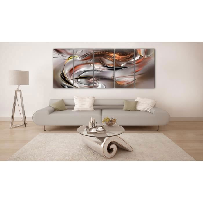 Tableau Orange Chaos 200x80 cm - Tableau deco - Cdiscount Maison