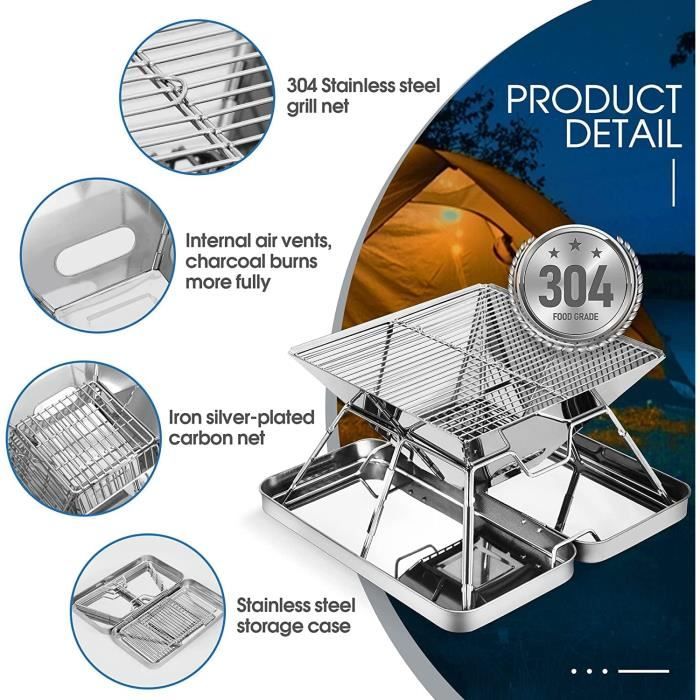 Foyer Sans Fumée En Acier Inoxydable Pour Extérieur, Poêle à Bois Pour Camping - Chine Poêle De Camping En Acier Inoxydable, Foyer Au Bois En Acier Inoxydable