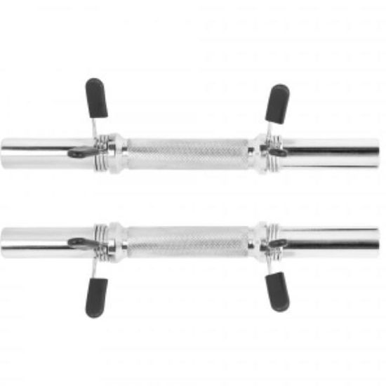 Barre Haltères Courte Gorilla Sports - 35/42cm, Charge 100kg, Prise Antidérapante, Chromée