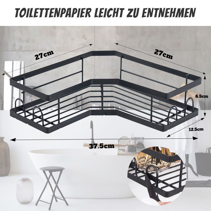 Porte-serviettes Mural En Bambou Sans Perçage - Adhésif Puissant, étanche, Rangement Salle De Bain/cuisine, 21x7 Cm - 5