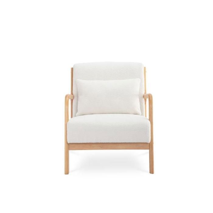 Fauteuil design organique NELUM en tissu Chenille Crème - L 76 x P 76 x Fauteuil design organique NELUM en tissu Chenille Crème - L 76 x P 76 x