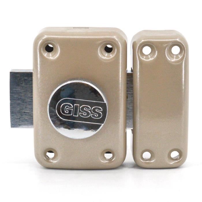 Verrou de sécurité a bouton et cylindre pour porte d'entrée GISS Dimension  - 40 mm - Cdiscount Bricolage