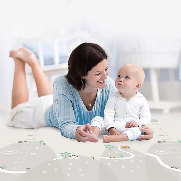 Tapis de Jeu enfant bébé 200x180 cm de sol en mousse Tapis Ramper Zone pour  Enfants Pliable - Cdiscount Maison