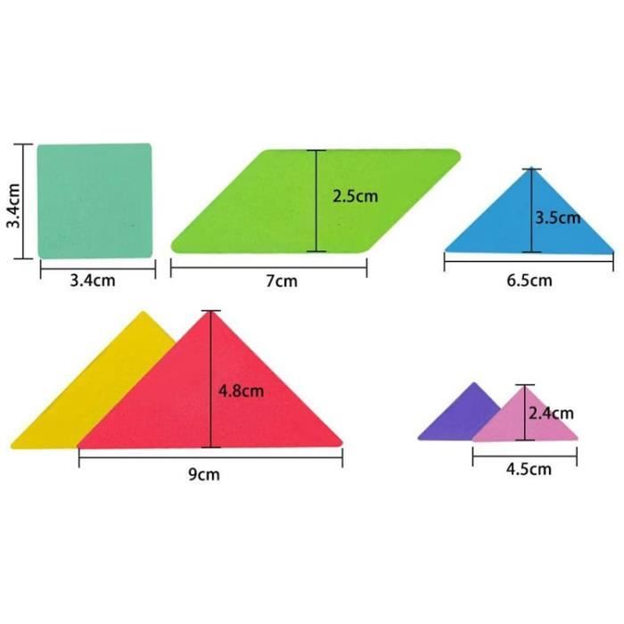 Tangram Montessori magnétique en bois, jeu éducatif pour enfants 3-6