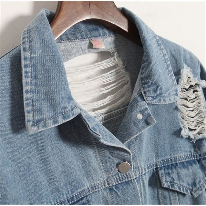 C'est Le Nouveau Veste En Jean Court à Ourlet Effiloché ROMWE ANCE