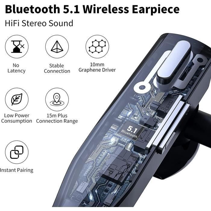 Oreillette Bluetooth V5.0 avec Microphone New Bee Casque Mains Libres  Casque d'affaires Casque de Conduite pour iPhone S[394] - Achat / Vente  oreillette bluetooth Oreillette Bluetooth V5.0 394 - Cdiscount