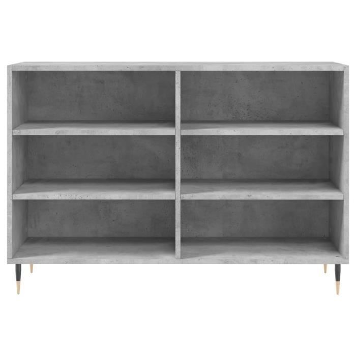 Buffet Gris Brillant – 103,5 X 35 X 70 Cm, En Aggloméré, Style Moderne