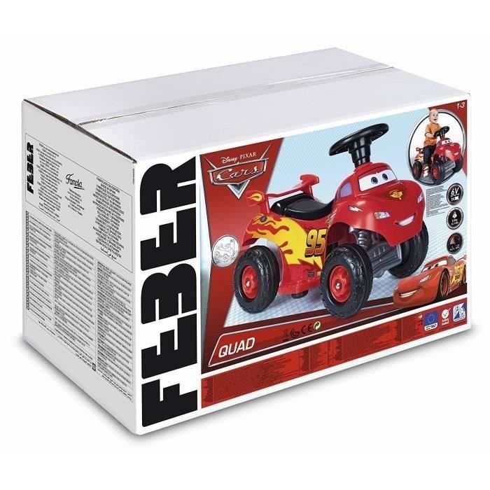FEBER CARS Mini Quad Lightning McQueen 3 Vehicule Electrique pour Enfant Batterie 6V Disney Cdiscount Jeux Jouets