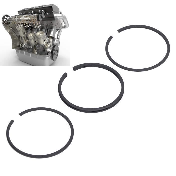 3 Pcs Kit De Segment De Piston, Bague D'Étanchéité De Cylindre De Compresseur D'Air, Segment De Piston D'Entraînement Pneumatique Pour Cylindre De Diamètre 47mm,Anneau De Piston En Caoutchouc