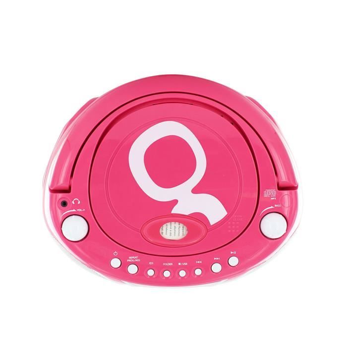 Lecteur CD MP3 enfant avec port USB GULLI - rose et blanc - 477148