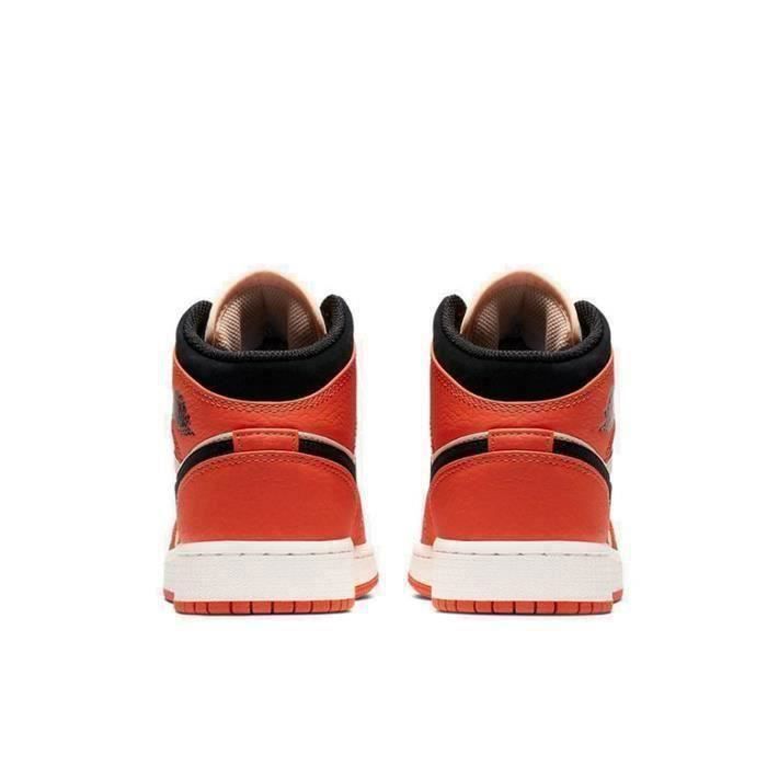 Basket orange femme on sale pas cher
