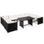Vidaxl Mobilier De Jardin 10 Pcs Avec Coussins Resine Tressee Noir