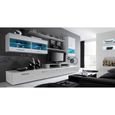 Skraut Home - Ensemble de meubles de salon-séjour avec ilumination LED, Blanc Mat/Blanc Laqué. 250x194x42cm-0