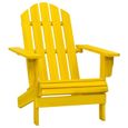80102Haut de gamme® Chaise d'extérieur - Chaise de jardin - Robustes et Résistantes - Adirondack Bois de sapin massif Jaune-0
