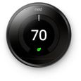 Thermostat - Google Nest - Learning 3rd Generation T3029EX - Sans fil - 802.11b/g/n, Bluetooth 4.0, 802.15.4 - Noir-0