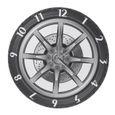 1 pc horloge de jante de pneu rétro créatif roue de voiture suspendue murale pour garage fanatique   HORLOGE - PENDULE-0