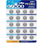PKCELL Lot 20 Piles Lithium CR2032 BR2032 DL2032 , piles lithium 3V CR 2032 , pile plate bouton, date de péremption éloignée