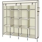 ALIGHTUP Armoires non tissées 12 étagères 4 poches latérales -Pour la chambre à coucher, salon-169.5*44*181.5cm-Beige