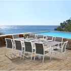 Salon de jardin Ensemble Modulo T 6/10 + F 10 Full Verre Blanc Wilsa Garden