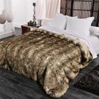 EMINZA Couvre-lit (150 x 200 cm) Imitation fourrure Grizzly
