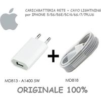 CHARGEUR DE BATTERIE pour Apple iPhone original 1A 5W + CABLE foudre MD818 Apple d'origine 100% 1 Blanc Metro pour Apple iPhone orig