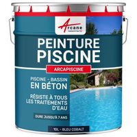 Peinture Piscine Bassin Béton ARCAPISCINE Ciment Décoration Imperméable   Bleu cobalt  ral 5013 - 10 L