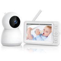 Bébé Moniteur CAMPARK 1080P Babyphone sans Fil avec Rotation 360° PTZ Babymoov,  5" LCD Couleur Bébé Surveillance