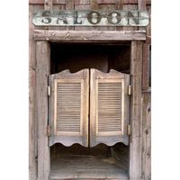 YongFoto 2x3m Vinyle Toile de Fond Vintage Old Western Swinging Saloon Portes d'obturation Mur de Briques Fond Décors Studio Phot