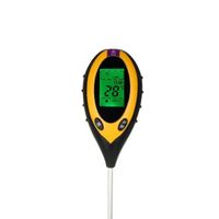 4-en-1 Testeur de pH du sol de lumière d'humidité pour les pelouses de plantes de jardin LCD compteur de température numérique