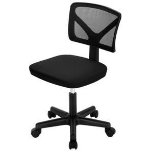 CHAISE DE BUREAU Fauteuil de bureau - Accoudoir Réglage en hauteur - Chaise de bureau ergonomique avec - roulettes et fonction basculante - Noir