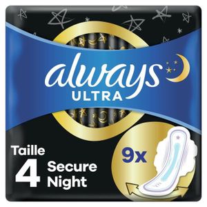 SERVIETTE HYGIÉNIQUE LOT DE 5 - ALWAYS : Serviettes Ultra Secure Night 