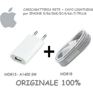 OREILLETTE BLUETOOTH CHARGEUR DE BATTERIE pour Apple iPhone original 1A 5W + CABLE foudre MD818 Apple d'origine 100% 1 Blanc Metro pour Apple iPhone orig