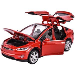 VOITURE - CAMION Rouge - Voiture Tesla modèle X 1:32 en alliage pou