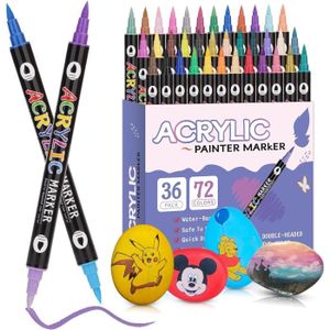 PEINTURE ACRYLIQUE Lot de 36 crayons acryliques 72 couleurs pour pier