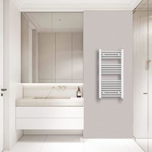 SÈCHE-SERVIETTE ÉLECT Porte-serviettes droit pour salle de bain et cuisine Blanc 900 x 450.[Z1671]