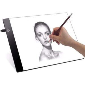 Lightess Tablette Lumineuse A4 Lumineuse Dessin LED Stepless Dimming Planche à Dessin Ultramince Portable Lumineuse Pad Tactile avec Cable USB pour Dessin Architecture Calligraphie Animation Croquis 