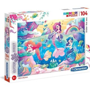 PUZZLE PUZZLE Scintillant Glitter 104 pièces - Sirènes