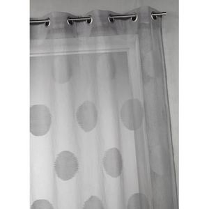 Voilage En étamine à Gros Pois Gris 140 X 240 Achat