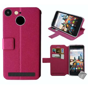 Etui Portefeuille Rose Ref.4-C pour Smartphone Archos Diamond Alpha Plus 