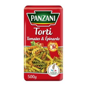 PENNE TORTI & AUTRES PANZANI - Torti Épinards Et Tomates 500G - Lot De 4